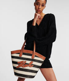 K/SIGNATURE TULIP RAFFIA TOTE BAG