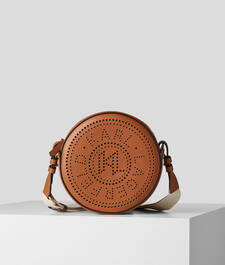 K/CIRCLE ROUND PERFORATED LOGO CROSSBODY BAG