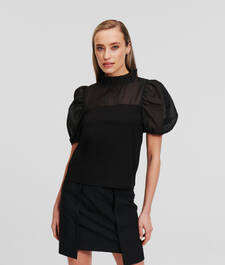 ORGANZA PANELED TOP