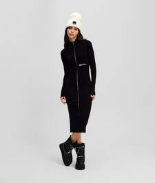 KLJ ZIP-FRONT KNIT DRESS