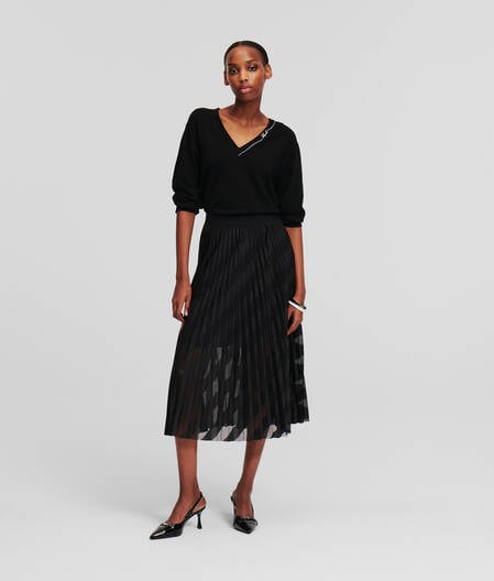 MESH PLEATED SKIRT