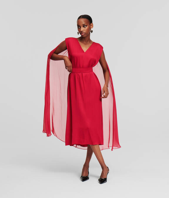 CAPE MIDI DRESS