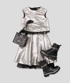 GIRLS METALLIC SKIRT