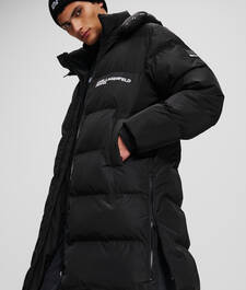 KLJ HOODED LONGLINE PUFFER COAT