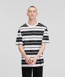 KLJ MONOGRAM STRIPED T-SHIRT