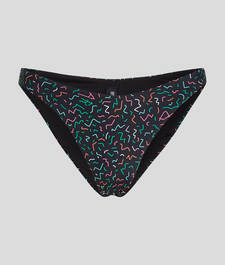 GEOMETRIC PRINT HIGH-LEG BIKINI BOTTOMS