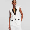 CONTRAST LAPEL GILET