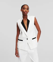 CONTRAST LAPEL GILET