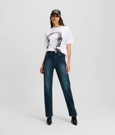 KLJ HIGH-RISE SPLIT-HEM STRAIGHT JEANS