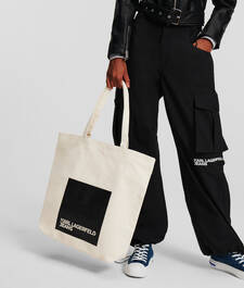 KLJ LOGO PATCH CANVAS TOTE