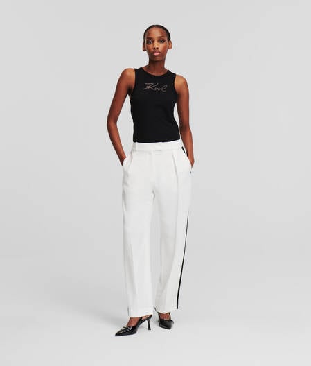 CONTRAST PANELED TAILORED PANTS 