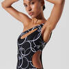 CIRCLE PRINT CUTOUT SWIMSUIT 