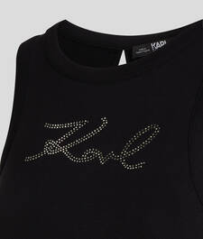 CAMISETA SIN MANGAS CON PEDRERÍA KARL SIGNATURE