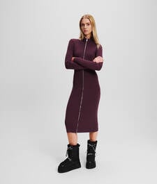 KLJ ZIP-FRONT KNIT DRESS