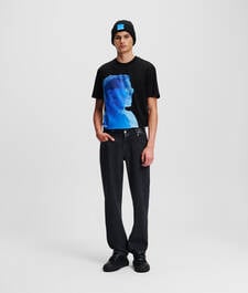 KLJ FAUX-LEATHER STRAIGHT JEANS