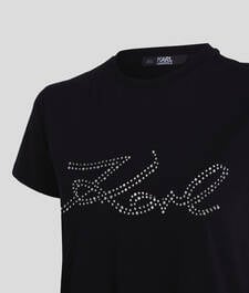 RHINESTONE KARL SIGNATURE T-SHIRT