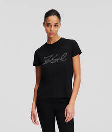 RHINESTONE KARL SIGNATURE T-SHIRT