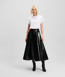 FAUX-LEATHER A-LINE SKIRT