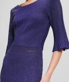 LUREX PLEATED KNIT DRESS