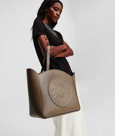 K/CIRCLE EMBOSSED LOGO LARGE TOTE BAG