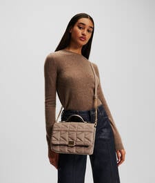 K/KUILT NUBUCK CROSSBODY TOP HANDLE BAG