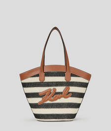 K/SIGNATURE TULIP RAFFIA TOTE BAG