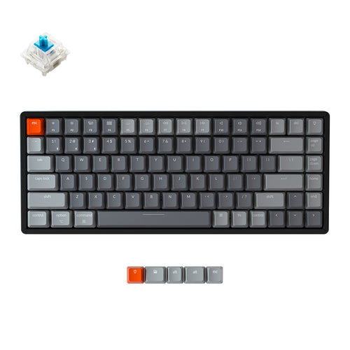 Keychron K2 wireless mechanical keyboard for Mac Windows iOS Gateron switch blue with type-C RGB white backlight aluminum frame