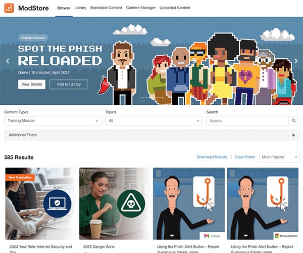 See The Worlds Largest Library of Security Awareness Training Content