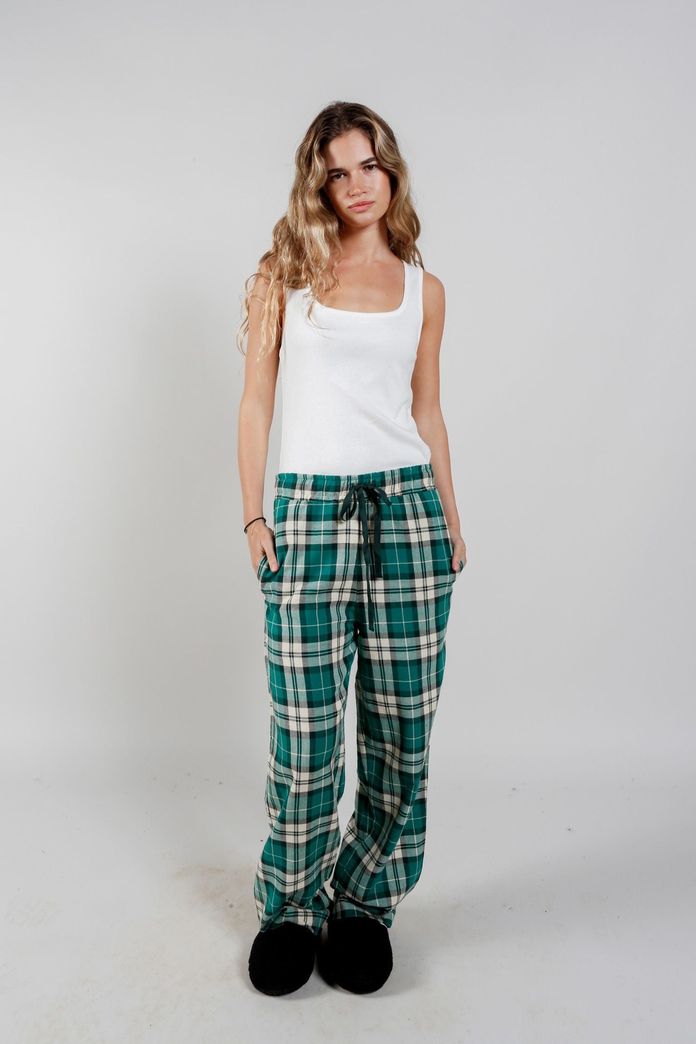 JIM JAM Womens Organic Cotton Pyjama Bottoms - Green