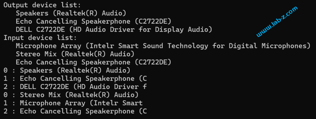 NAudio 枚举音频输入输出设备 – WWW.LAB-Z.COM image.