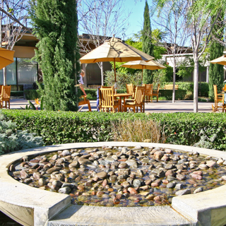 Water fountain with stones