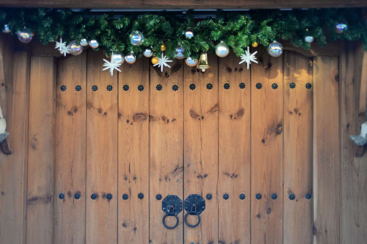 Christmas Decorations Hanging Over Front Door