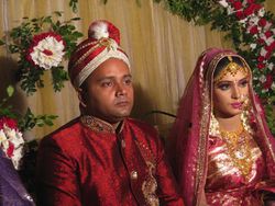 A portrait of newly married couple from Dhaka, Bangladesh in 2014