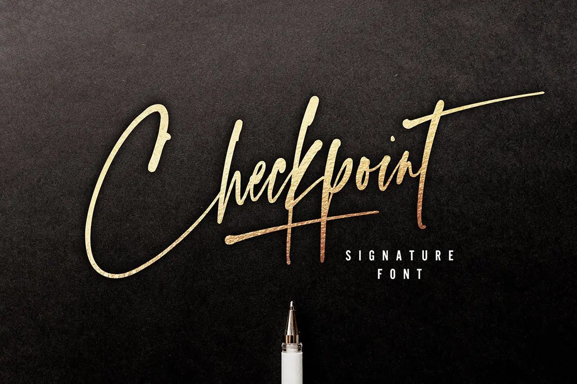 Checkpoint calligraphy font