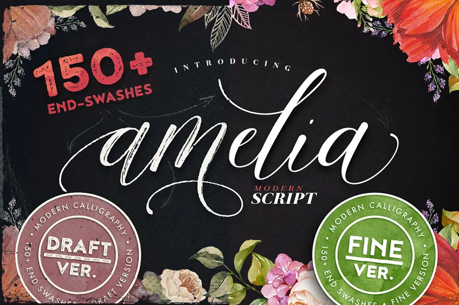 amelia-calligraphy font