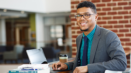 student with laptop