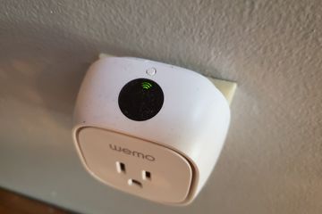 Image of a WeMo smart plug connected to a Wi-Fi network