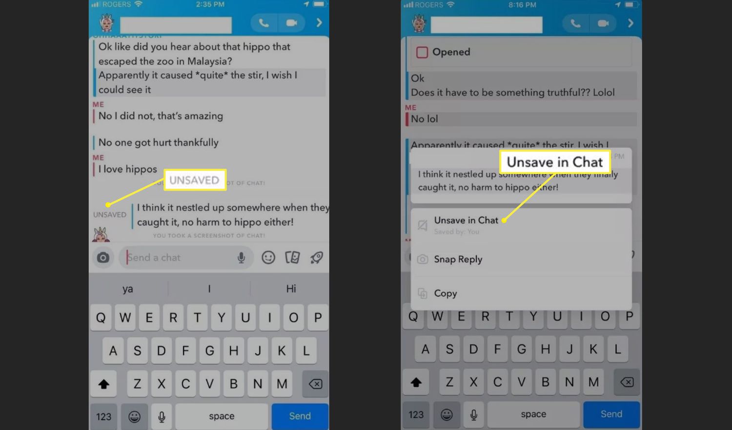 Two method to unsave a post in Snapchat