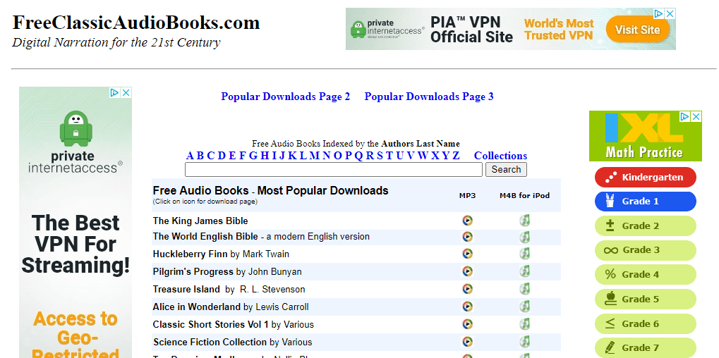 FreeClassicAudioBooks.com website