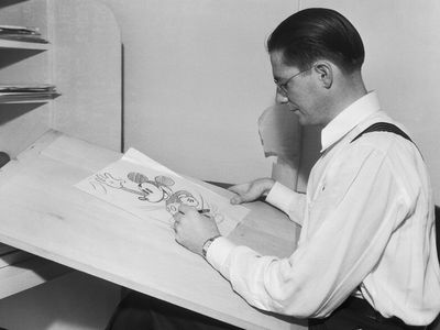 Animator Drawing Mickey Mouse at Disney Studios