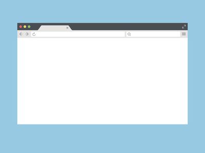 White browser with one tab, an address bar, a search bar, and a black window menu bar on top, set against a sky-blue background.