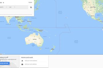 Google Maps showing Australia, North & South America, and "Location History is off"