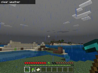 Changing to Clear weather in Minecraft