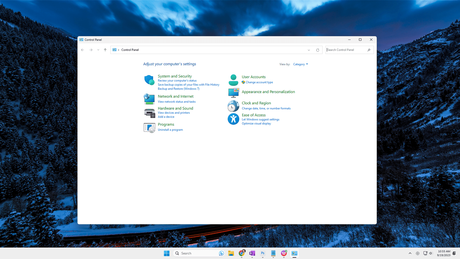 Windows 11 Control Panel 