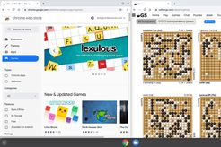 Screenshot of Chrome Web Store games window (left) and Online-go.com site (right)