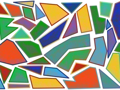 Illustration of fragmented abstract shapes