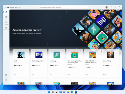 Amazon Appstore preview in Microsoft Store