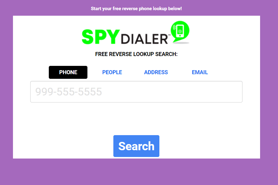 spy dialer phone number lookup