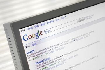 Google search engine on a computer screen