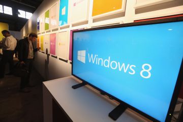 TV showing the Windows 8 logo